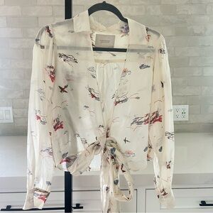 Scotch and Soda printed organic cotton wrap top